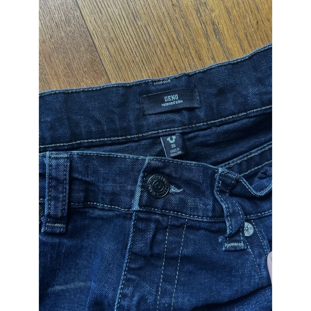 True Religion Geno Big T Flap Pocket Relaxed Slim Fit Jeans Men's Size 36x32.5